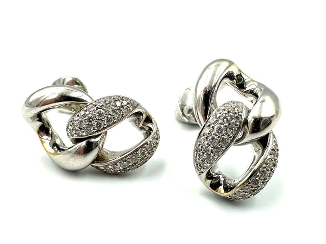 Boucles d'oreilles Messika Link - Boucles d’oreilles en or blanc 18K et diamants 58 Facettes MESSIKA BO