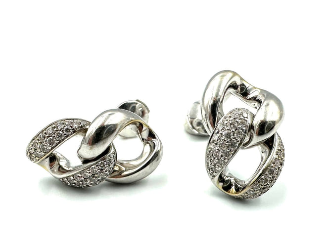 Boucles d'oreilles Messika Link - Boucles d’oreilles en or blanc 18K et diamants 58 Facettes MESSIKA BO