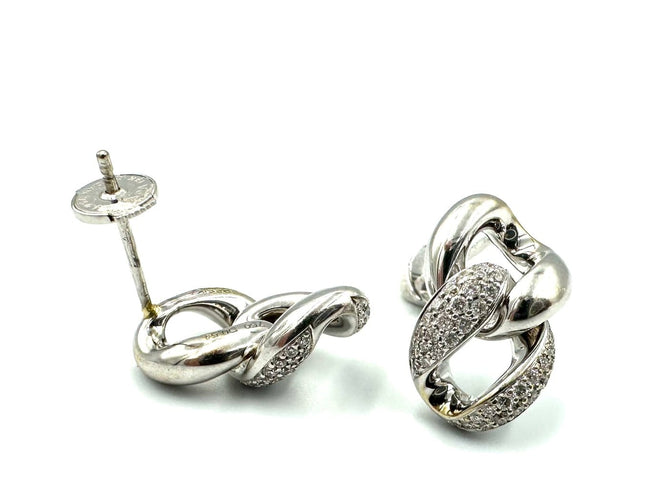 Boucles d'oreilles Messika Link - Boucles d’oreilles en or blanc 18K et diamants 58 Facettes MESSIKA BO