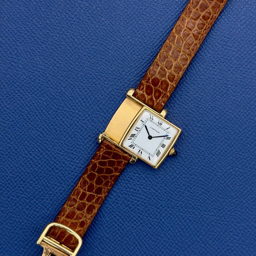 Montre Cartier Tank Réversible - Montre en or jaune, cadran « Paris » (réf. 2582) 58 Facettes 070