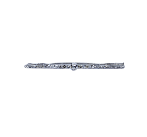 Broche Broche barrette en or blanc 18 carats et platine, diamants, vers 1900 58 Facettes AB692