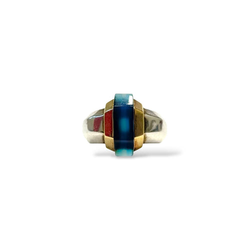 Bague 50 Puiforcat - Bague moderniste en or jaune 18K et argent 925 58 Facettes REF2552-320