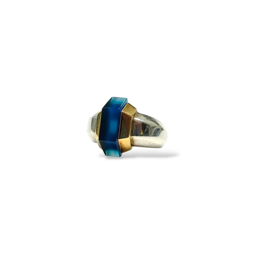 Bague 50 Puiforcat - Bague moderniste en or jaune 18K et argent 925 58 Facettes REF2552-320