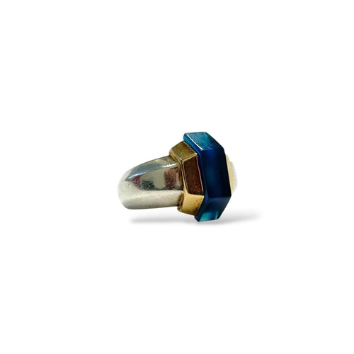 Bague 50 Puiforcat - Bague moderniste en or jaune 18K et argent 925 58 Facettes REF2552-320