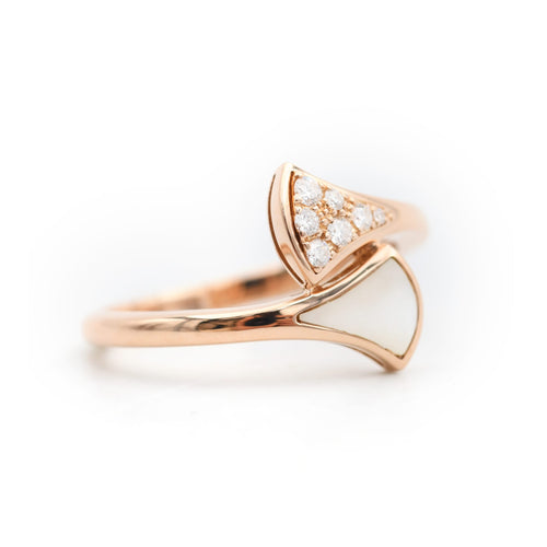 Bague 54 Bague Bulgari Diva en or rose avec diamants et nacre 58 Facettes 22652