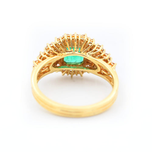 Bague Bague en or jaune 18 ct avec émeraude 1,7 ct et diamants 58 Facettes 22665
