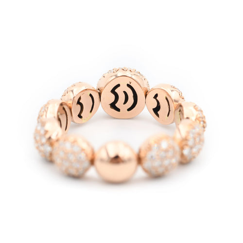 Bague Bague en or rose 18 carats sertie de diamants de 1,89 carat 58 Facettes 22671