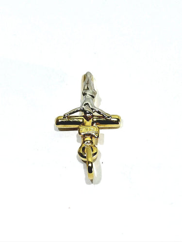 Pendentif Pendentif crucifix en or jaune et or blanc 18 carats 58 Facettes 1734940