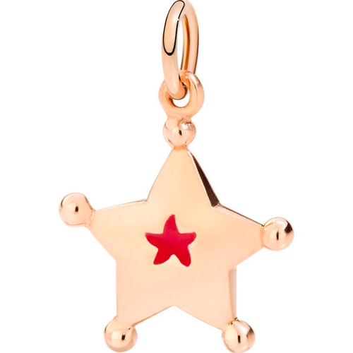 Pendentif DODO - Pendentif charm étoile en or rose 9K et émail rouge 58 Facettes UKA000021SO