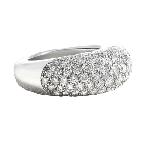 Bague 56 Bague jonc en or gris 18 carats et diamants 58 Facettes OC-61E00525
