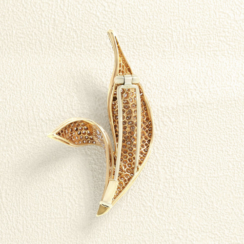 Broche Broche épi en or rose 18 carats et diamants 58 Facettes 65000027