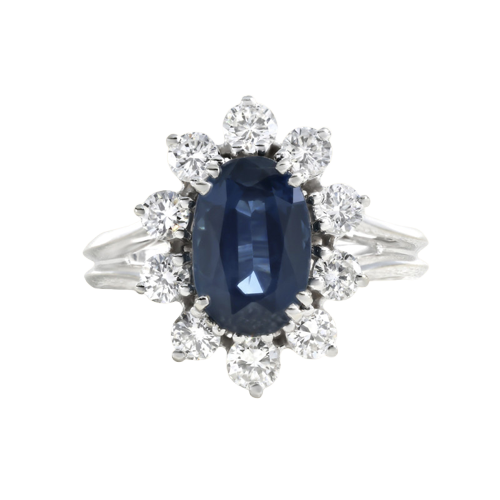 Bague saphir Kanchana en or blanc et diamants