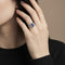 Bague 52 Bague saphir Kanchana ovale et diamants en or blanc 18 carats 58 Facettes OC-61100178