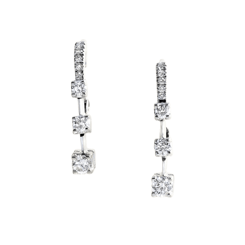 Boucles d'oreilles Boucles d'oreilles pendantes en or blanc et diamants 58 Facettes OC-66300088