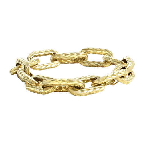 Bracelet Bracelet maille godronnée en or jaune 58 Facettes OC-62000315