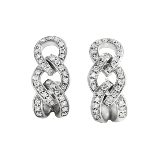 Boucles d'oreilles Crivelli - Boucles d'oreilles en or blanc et diamants 58 Facettes 66300073