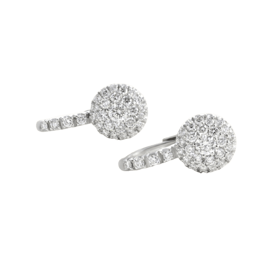 Boucles d'oreilles dormeuses en or blanc et diamants