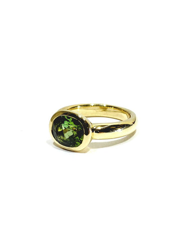 Bague 52 Bague en or jaune 18 carats ornée d’un péridot 58 Facettes 1735045