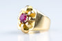 Bague 52 Bague chevalière au rubis en or jaune 18 carats 58 Facettes BGRUVY151-107