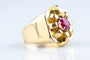 Bague 52 Bague chevalière au rubis en or jaune 18 carats 58 Facettes BGRUVY151-107