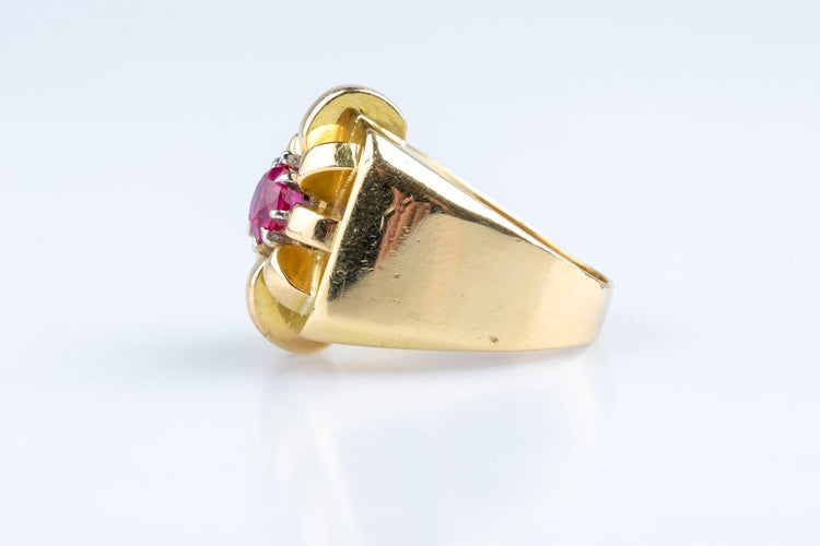 Bague 52 Bague chevalière au rubis en or jaune 18 carats 58 Facettes BGRUVY151-107