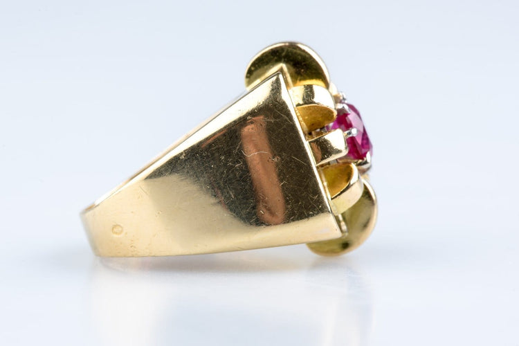 Bague 52 Bague chevalière au rubis en or jaune 18 carats 58 Facettes BGRUVY151-107