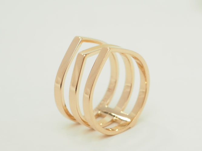 Bague 57 Repossi Antifer - Bague multi-rangs en or rose 18 ct 58 Facettes 33668