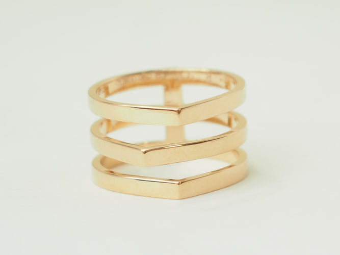 Bague 57 Repossi Antifer - Bague multi-rangs en or rose 18 ct 58 Facettes 33668