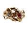 Bague 63 Bague serpent antique à deux têtes en or jaune 18k, diamant et rubis synthétique 58 Facettes A06923