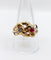 Bague 63 Bague serpent antique à deux têtes en or jaune 18k, diamant et rubis synthétique 58 Facettes A06923