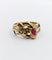 Bague 63 Bague serpent antique à deux têtes en or jaune 18k, diamant et rubis synthétique 58 Facettes A06923
