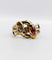 Bague 63 Bague serpent antique à deux têtes en or jaune 18k, diamant et rubis synthétique 58 Facettes A06923