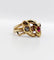 Bague 63 Bague serpent antique à deux têtes en or jaune 18k, diamant et rubis synthétique 58 Facettes A06923