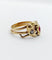Bague 63 Bague serpent antique à deux têtes en or jaune 18k, diamant et rubis synthétique 58 Facettes A06923