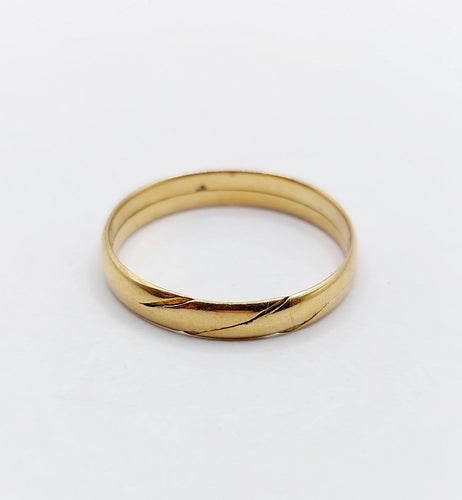 Bague 60 Alliance jumelée victorienne en or jaune 18k (circa 1880) 58 Facettes A06927