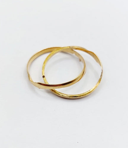 Bague 60 Alliance jumelée victorienne en or jaune 18k (circa 1880) 58 Facettes A06927