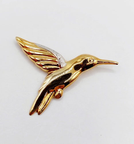 Broche Broche colibri vintage en or jaune 18k 58 Facettes A06928