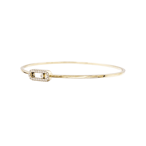 Bracelet Bracelet Messika, "Jonc Flex Pavé Move Uno", or rose et diamants. 58 Facettes 35423