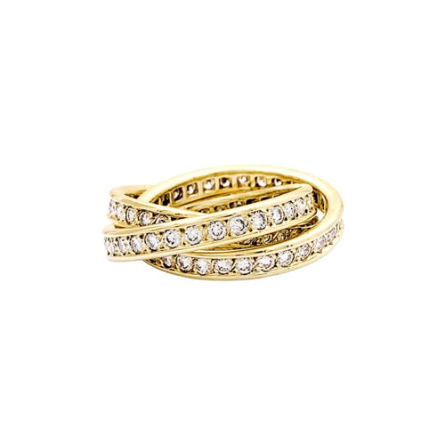 Bague 51 Bague Cartier, "Trinity", or jaune et diamants. 58 Facettes 35471