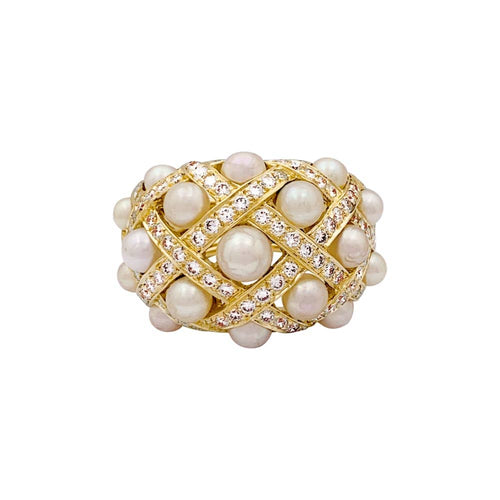 Bague 56 Bague Chanel, "Baroque", or jaune, diamants et perles. 58 Facettes 35440