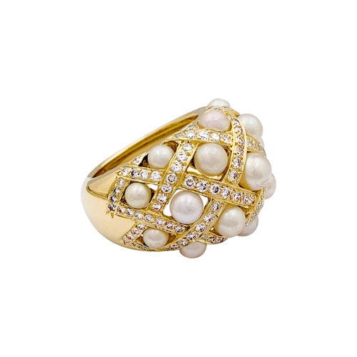 Bague 56 Bague Chanel, "Baroque", or jaune, diamants et perles. 58 Facettes 35440