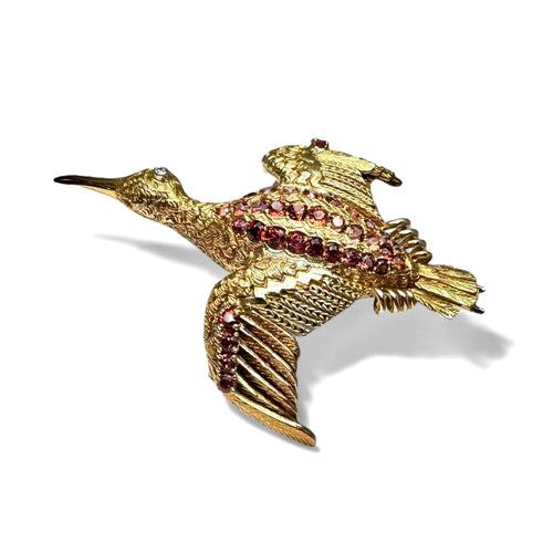 Hermès - Broche oiseau en or jaune