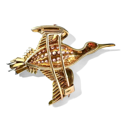 Hermès - Broche oiseau en or jaune