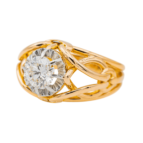 Bague 55 Bague Solitaire Or rose, Platine Diamant 58 Facettes 3455901CN