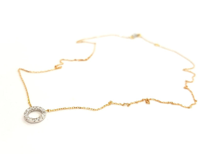 Collier Collier Or rose, Or blanc Diamant 58 Facettes 579194RV