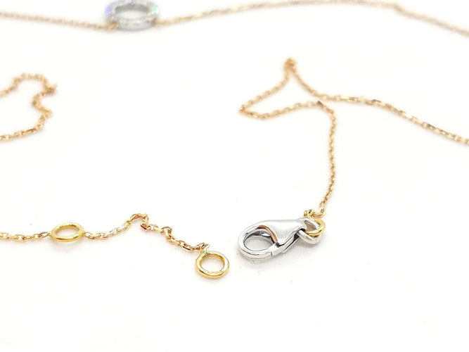 Collier Collier Or rose, Or blanc Diamant 58 Facettes 579194RV