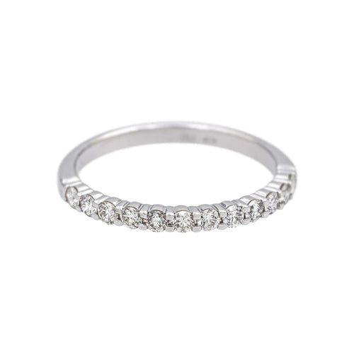 Bague 52 Bague Demi alliance Or blanc Diamant 58 Facettes 5237118CN