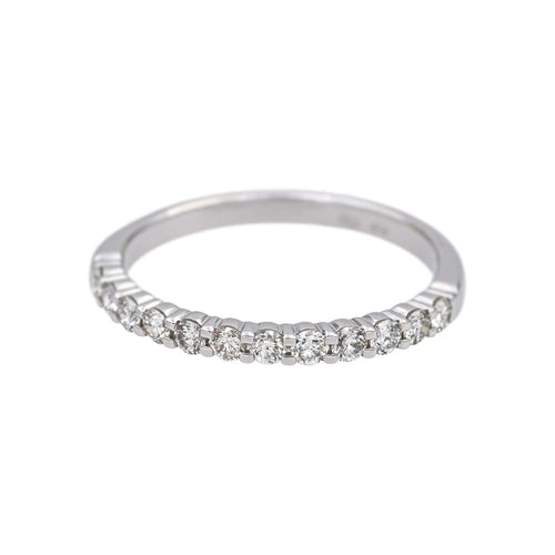 Bague 52 Bague Demi alliance Or blanc Diamant 58 Facettes 5237118CN