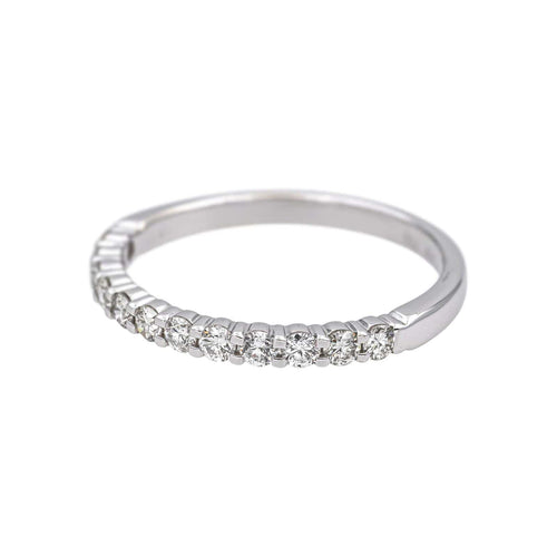 Bague 52 Bague Demi alliance Or blanc Diamant 58 Facettes 5237118CN