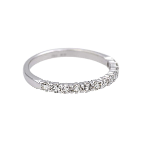 Bague 52 Bague Demi alliance Or blanc Diamant 58 Facettes 5237118CN
